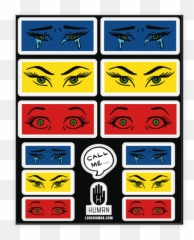 Pop Art Eye Sticker And Decal Sheets Emoji,Flushed Emoji Merchandise