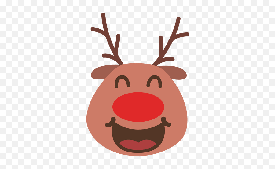 Emoticon De Cara De Reno De Risa 55 - Descargar Pngsvg Reindeer Emoji Transparent,Emoji De Risa