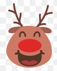 Emoticon De Cara De Reno De Risa 55 - Descargar Pngsvg Reindeer Emoji Transparent,Emoji De Risa