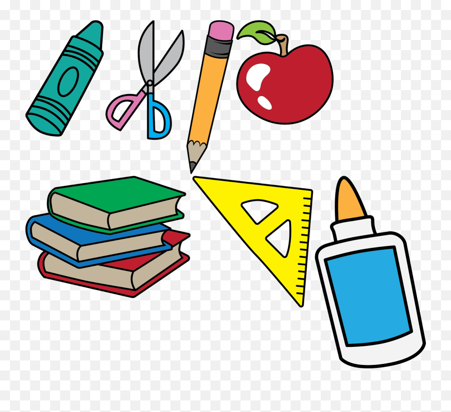 Pin - School Crayons Clipart Png Emoji,Ruler And Books Emoji