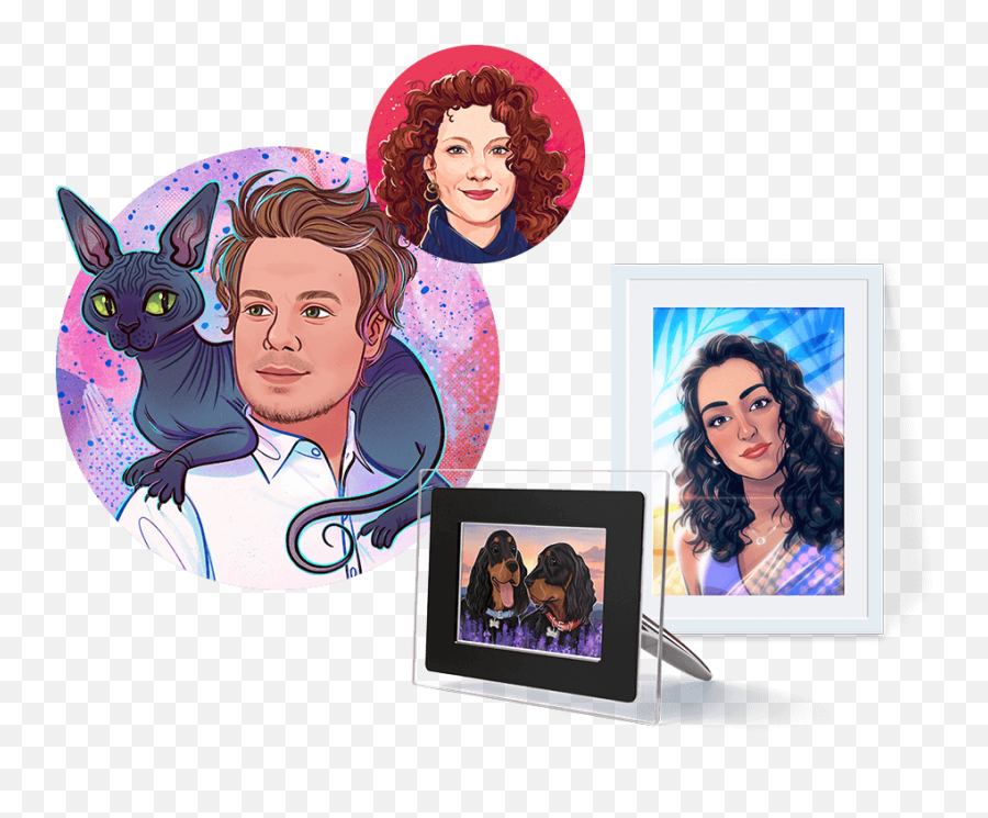 Cartoon Pet Portrait From Photo Anime Disney Art - Picture Frame Emoji,How To Draw Emotion Anime