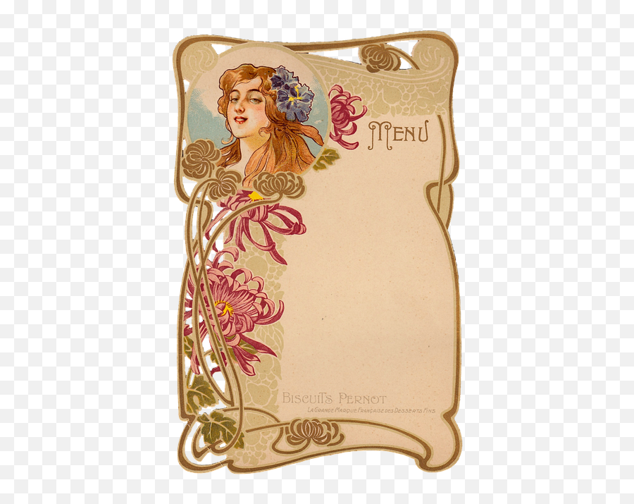 Free Photo Design Flowers Art Nouveau Decorative Menu Face - Decorative Flowers Art Nouveau Emoji,Turtle Emotions Pritnable Cards