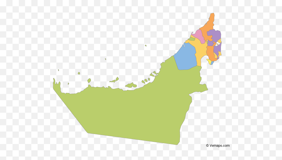 Multicolor Map Of United Arab Emirates - Uae Map Vector Png Emoji,Dubai Flag Emoji