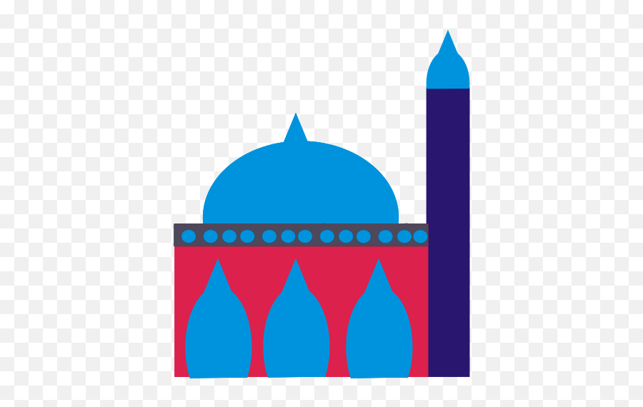Colored Mosque - Clip Art Masjid Emoji,Fb Emoticons Masjid