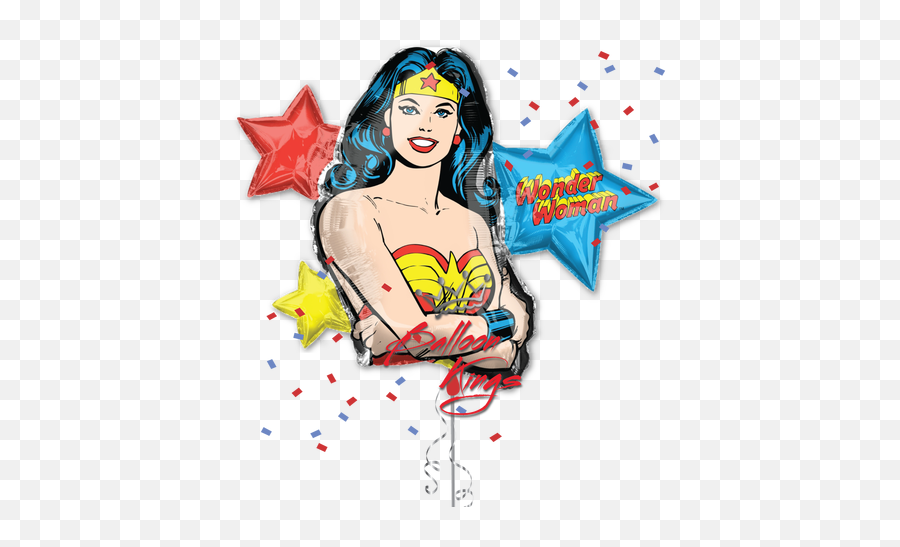 Hb Wonder Woman Bouquet - Balloon Kings Emoji,Super Hero Emoji Woman