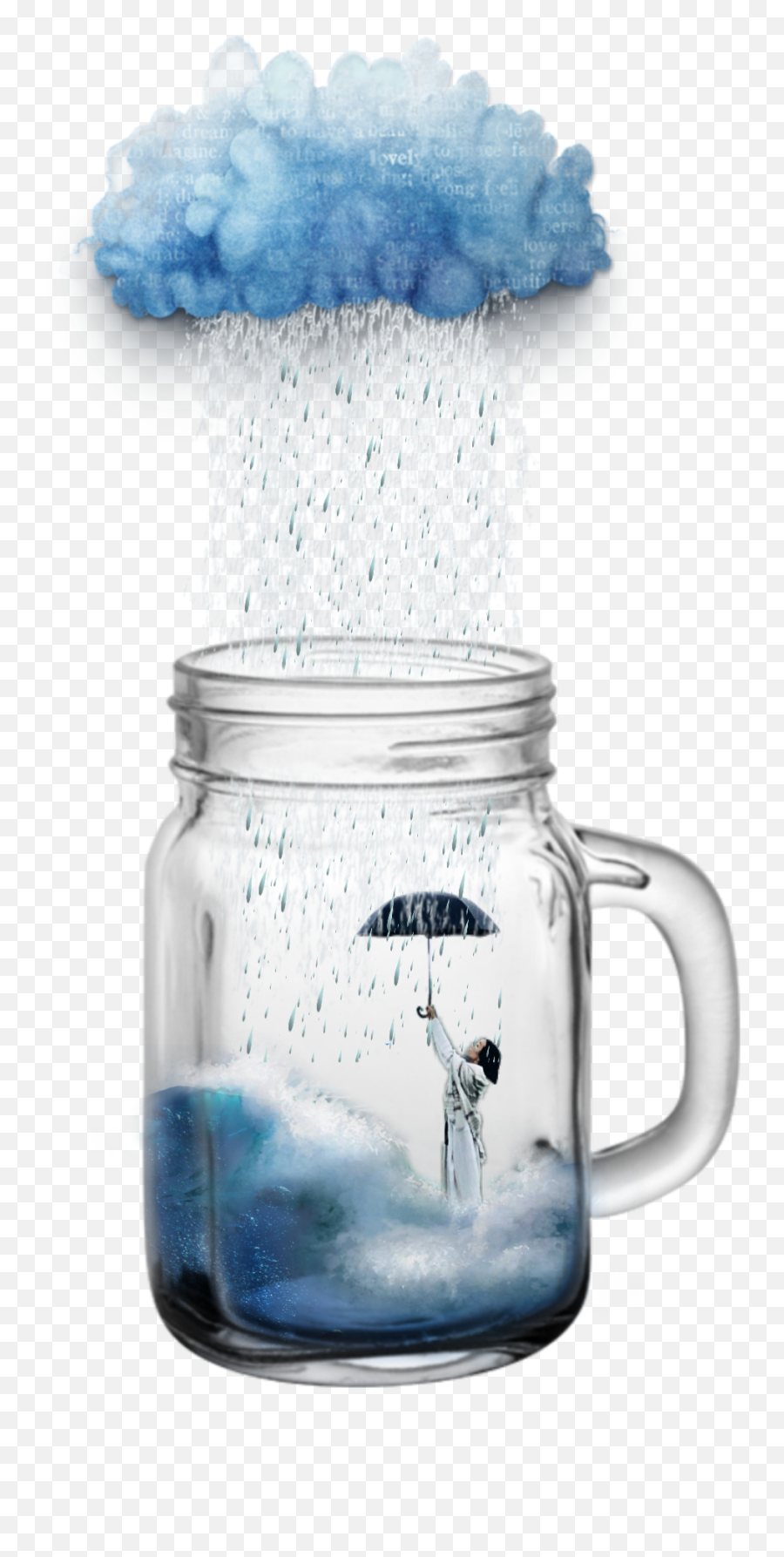 Rain Masonjar Mason Jar Water Sticker - Glass Emoji,Mason Jar Emoji