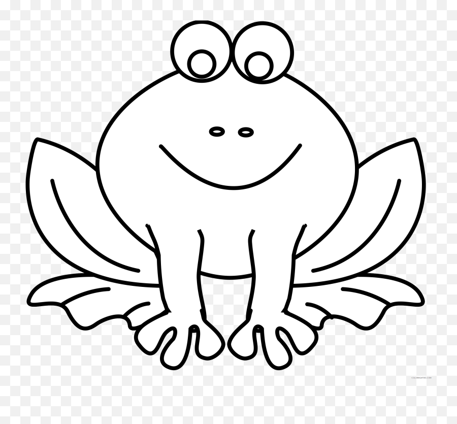 Frog Coloring Pages Frog Line Art Pixabella Green Printable - Dibujos De Ranas Y Sapos Emoji,Hippo Birdie Two Ewes Emoji