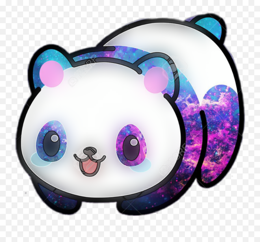 Panda Galaxy Sticker - Kawaii Galaxy Panda Emoji,Panda Emoji Galaxy