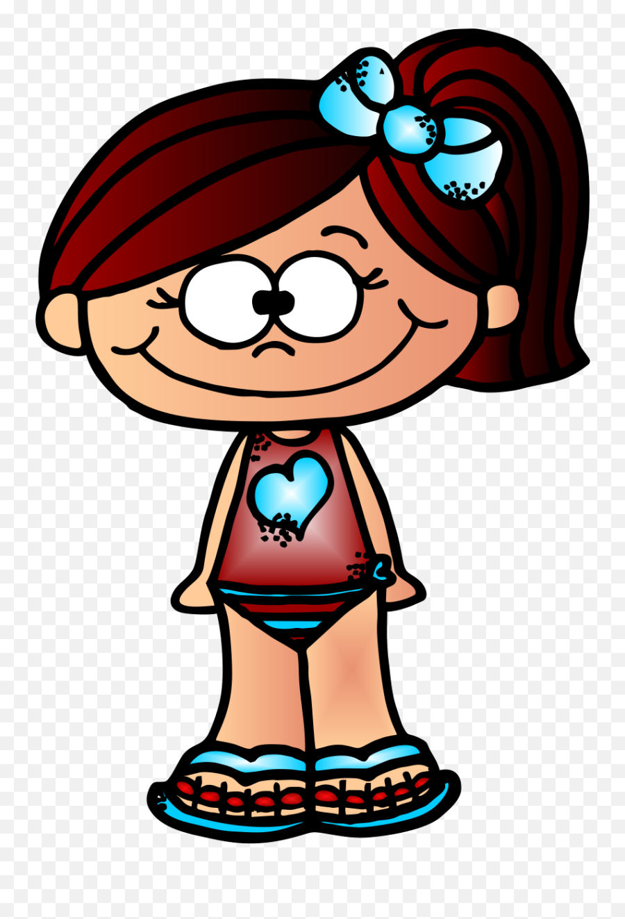 Cute Kid Clipart Freebie Easter Time - Clipart Bathing Suit Emoji,Target Girls Emoji Bathing Suit