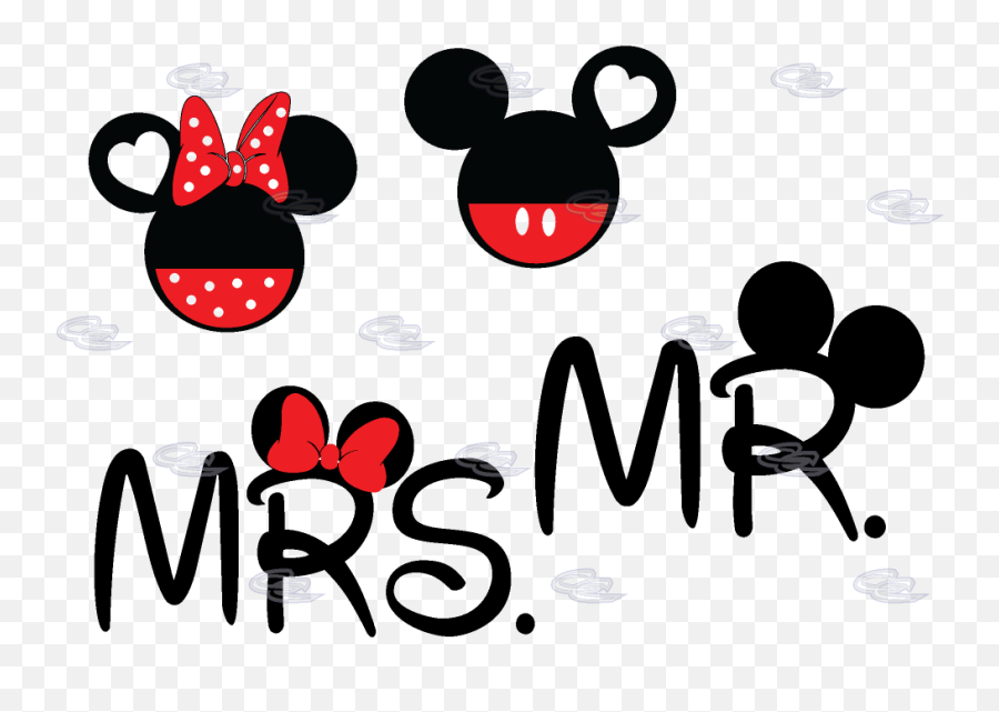 Mickey Minnie Mouse Heads For Cute Mr And Mrs Couple Clipart - Mickey Minnie Mouse Head Emoji,Mickey Minnie Mouse Emoticon