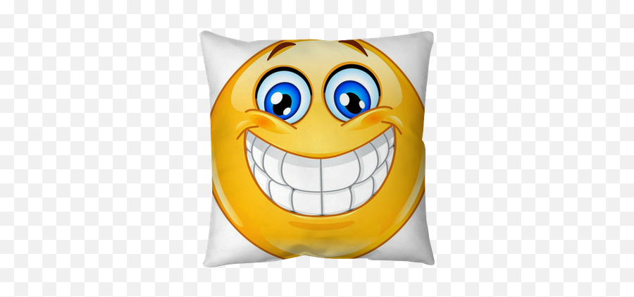 Big Smile Emoticon Pillow Cover U2022 Pixers - We Live To Change Someone Smiling Happy Cartoon Emoji,
