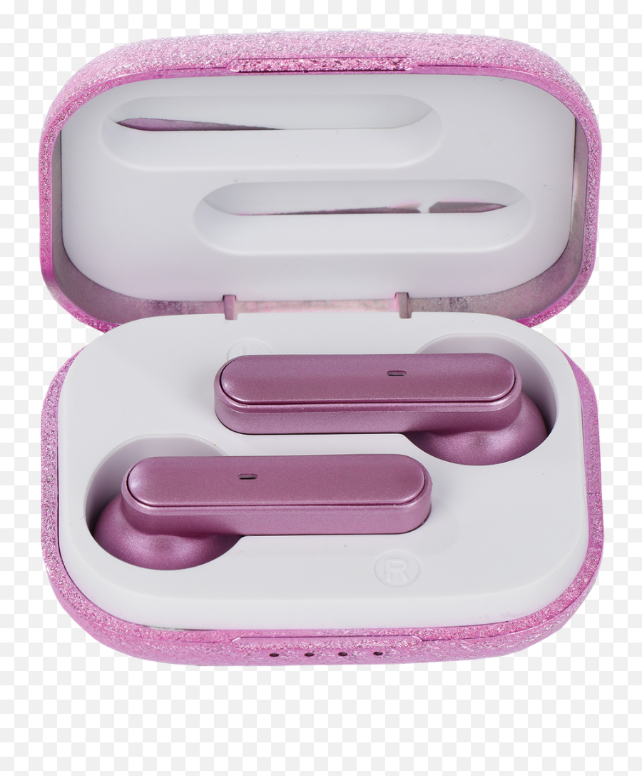 Pink Glitter Compact Earbuds - Portable Emoji,Pink Glitter Iphone Emojis
