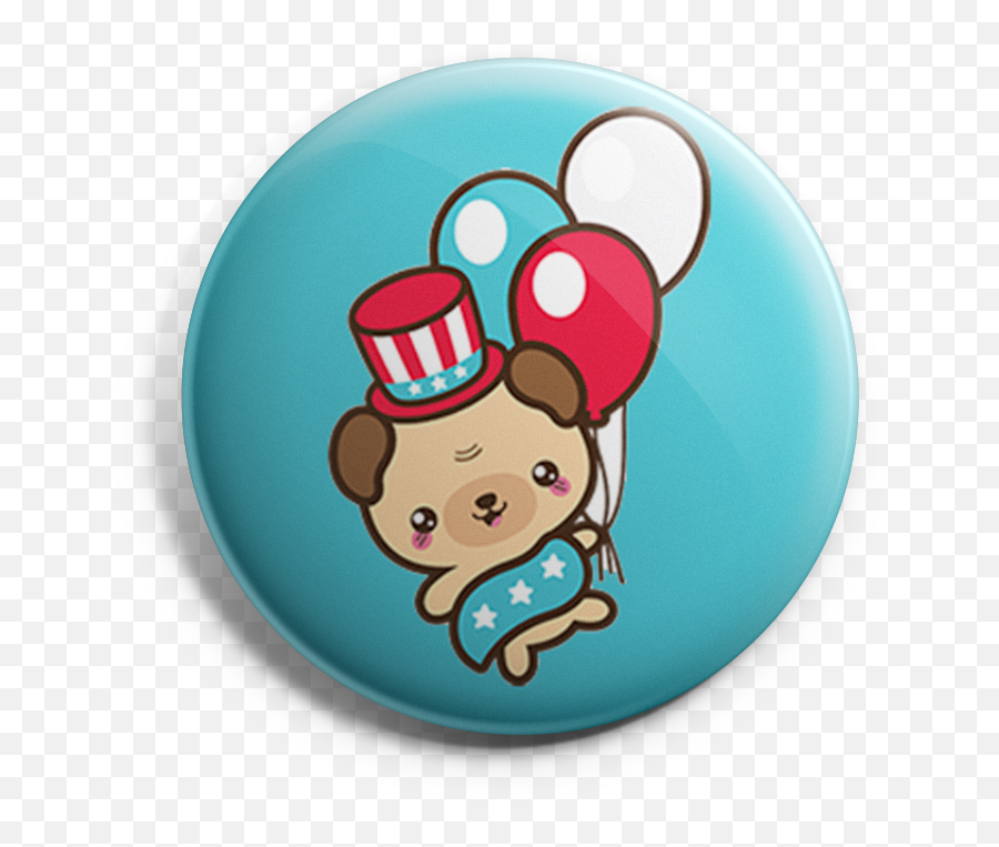 Ameripug With Balloons - Fictional Character Emoji,Pug Emoticons For Facebook