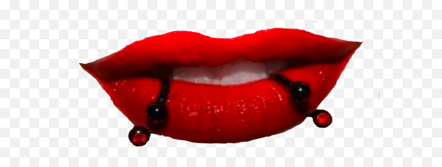 Lips Lipstick Red Piercings Sticker By Ghost Girl Emoji,Animated Kissing Lips Emoticons