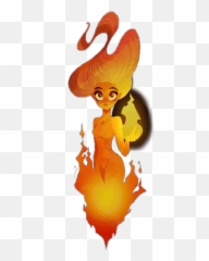Cute Kawaii Girl Red Fire Sticker - Fictional Character Emoji,Flame Emoji Hat