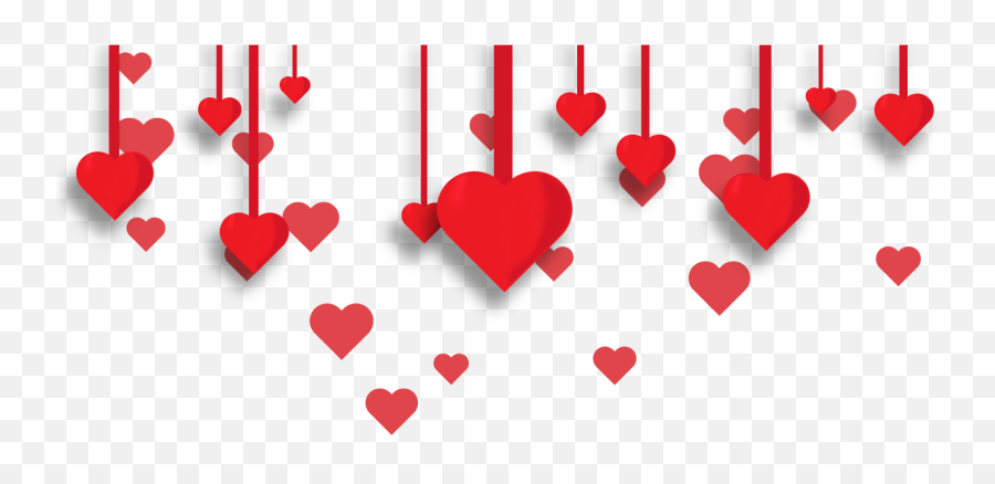 Heart Red Hanging Border Frame Love - Girly Emoji,Heart Emoji Border