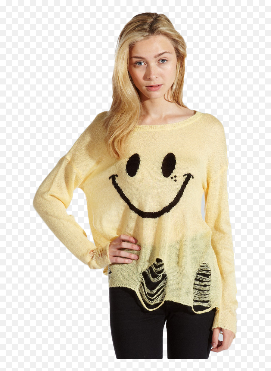 Crazy Life Knit Top Knit Top Girls Sweaters Cool Outfits - Happy Emoji,Drop Dead Emoticon