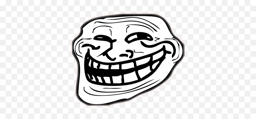 Troll Face Trollface Classic Sticker - Meme Png Emoji,Trollface Emoji