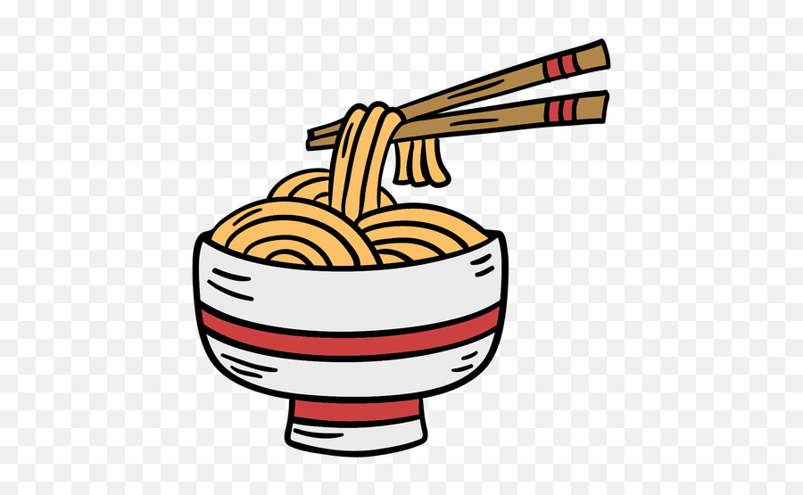 Hand Drawn Aisan Noodle Bowl Chopstick Ad Aisan Drawn - Noodle Vector Png Emoji,Chopsticks Emoji