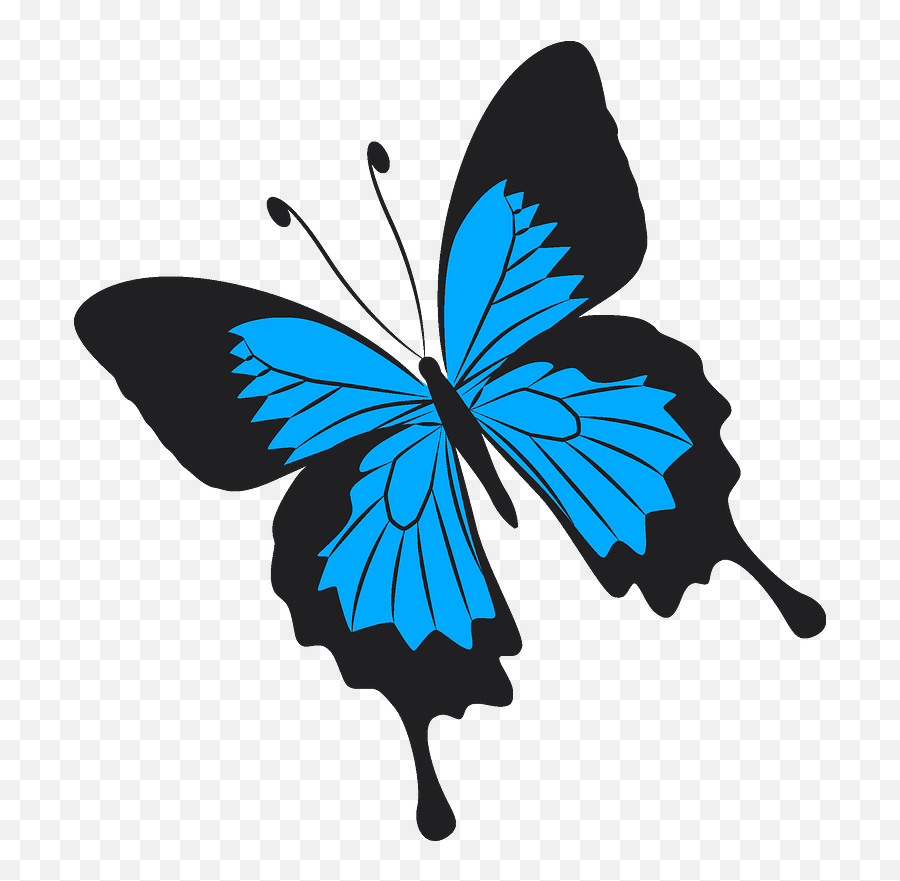 Butterfly Clipart Free Download Transparent Png Creazilla - Butterfly With Blue And Black Wings Emoji,Butterfly Emoji Png