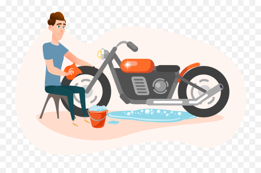 How To Sell A Motorcycle Ultimate - Motorcycle Wash Cartoon Png Emoji,Motorcycles And Emotions