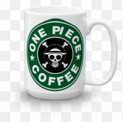 One Piece Starbucks Inspired Coffee Tea - One Piece Flag Emoji,Emojis Drinking Coffee Reading Newspaper