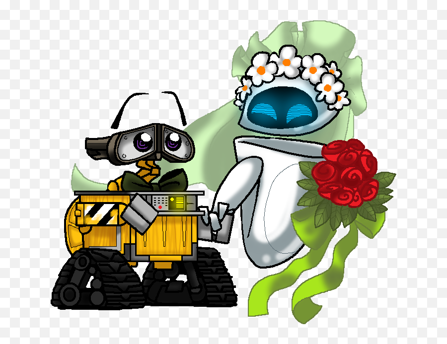 Wall E And Eve Wedding Clipart - Wall E And Eve Love Emoji,Adam And Eve Emoji