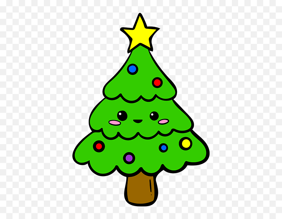 Merry Kawaii By Scott Batary - For Holiday Emoji,Super Christmas Tree Made With Emoticons