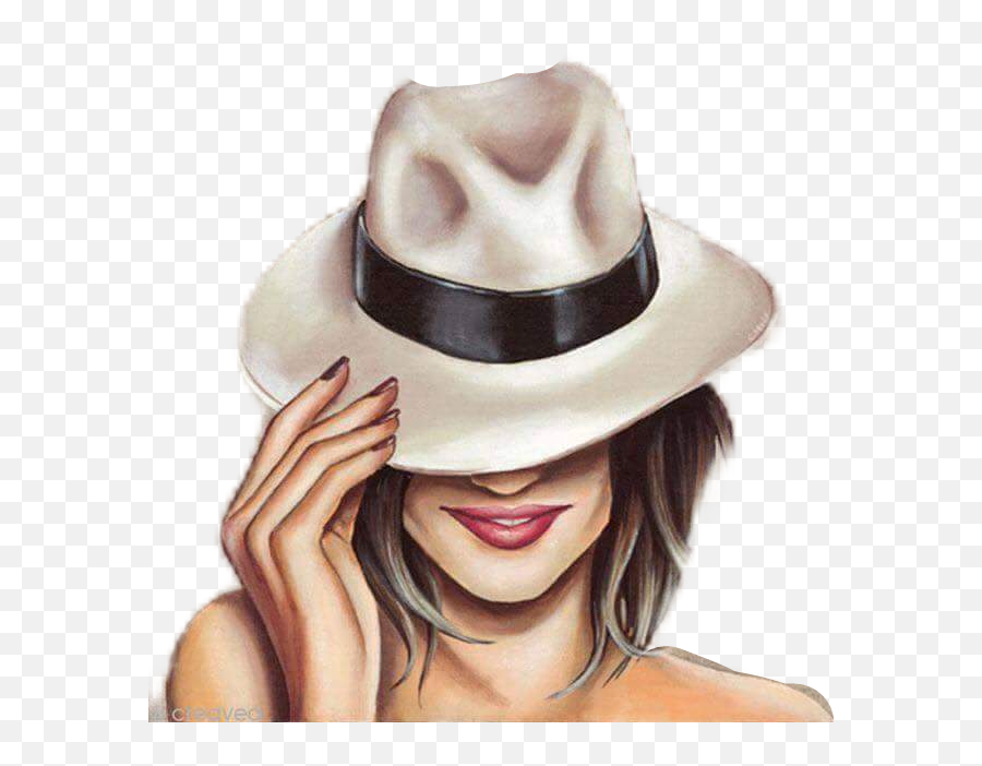 Sombrero Sticker By Cindy Andrada - Peinture Femme Chapeau Emoji,Sombrero Emoji