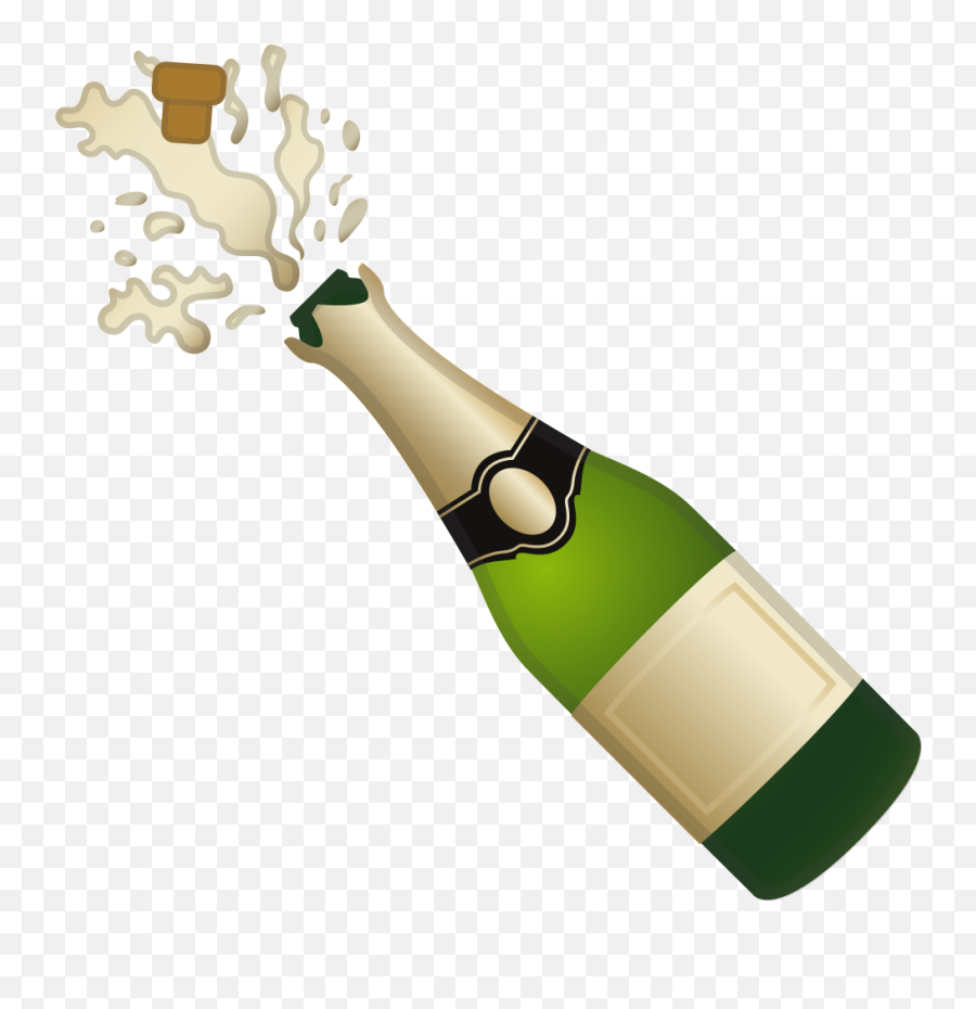 Bottle With Popping Cork Emoji - Champagne Bottle Emoji Png,Celebration Emoji