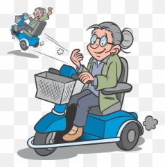 Humor Verjaardag Vrouw Grappig Clipart - Cartoon Grandma In Scooter Emoji,Grandma Emoji