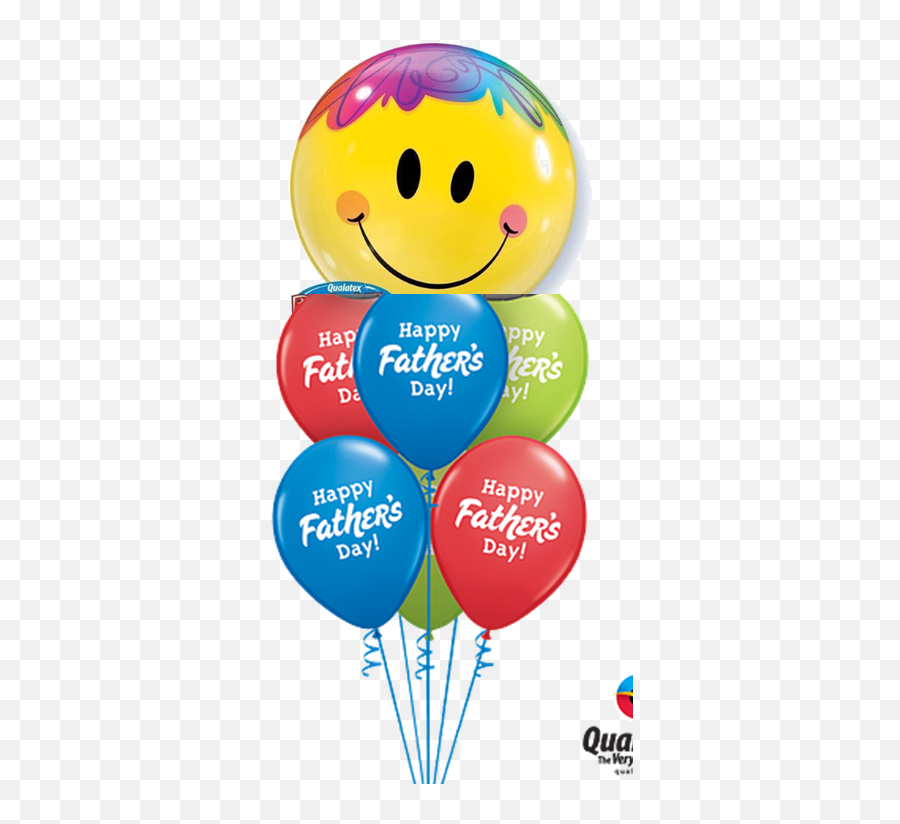 Smiley Face Fatheru0027s Day Balloon Bouquet Balloons - Brisbane Balloon Emoji,Facebook Balloon Emoticon
