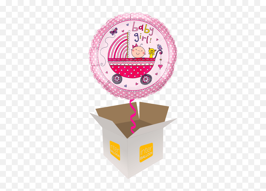 New Baby Helium Balloons Delivered In The Uk By Interballoon - Baby Girl Foil Balloons Emoji,Baby Girl Emoji
