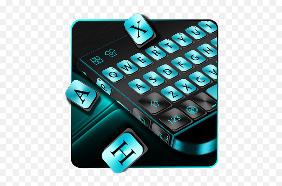 Cyan Metal Keyboard Theme - Office Equipment Emoji,Cyan Heart Emoji