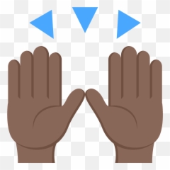 Raising Hands Emoji Clipart Free Download Transparent Png - Brown Praise Hand Emojis Png,Star Shoes Emoji
