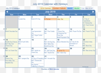 Print Friendly July 2019 Us Calendar For Printing - December 2020 Calendar Holidays Emoji,Calendar Emoji