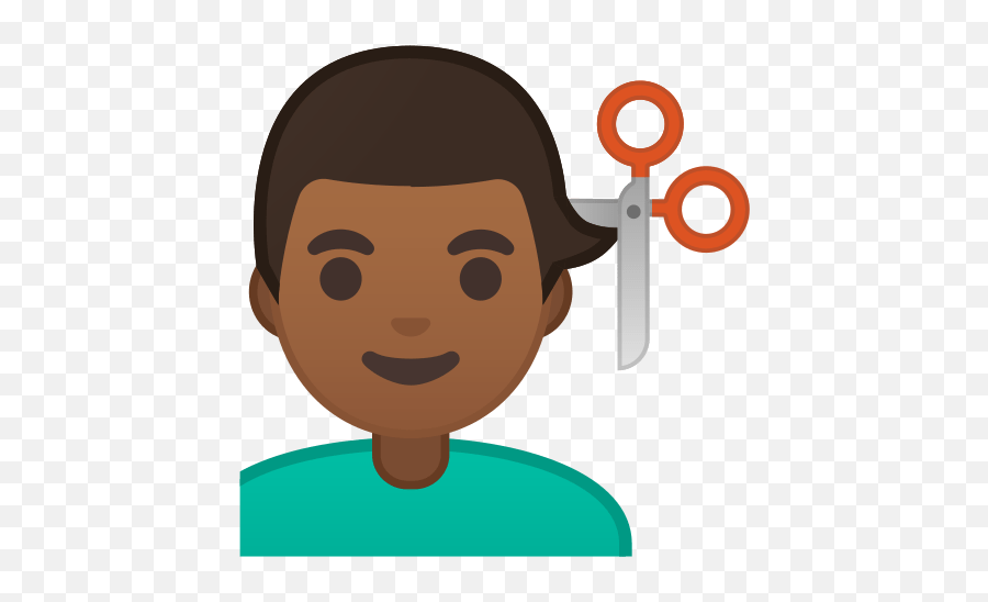 U200d Man Getting Haircut Emoji With Medium - Dark Skin Skin Color Face No Background,Scissors Emoji