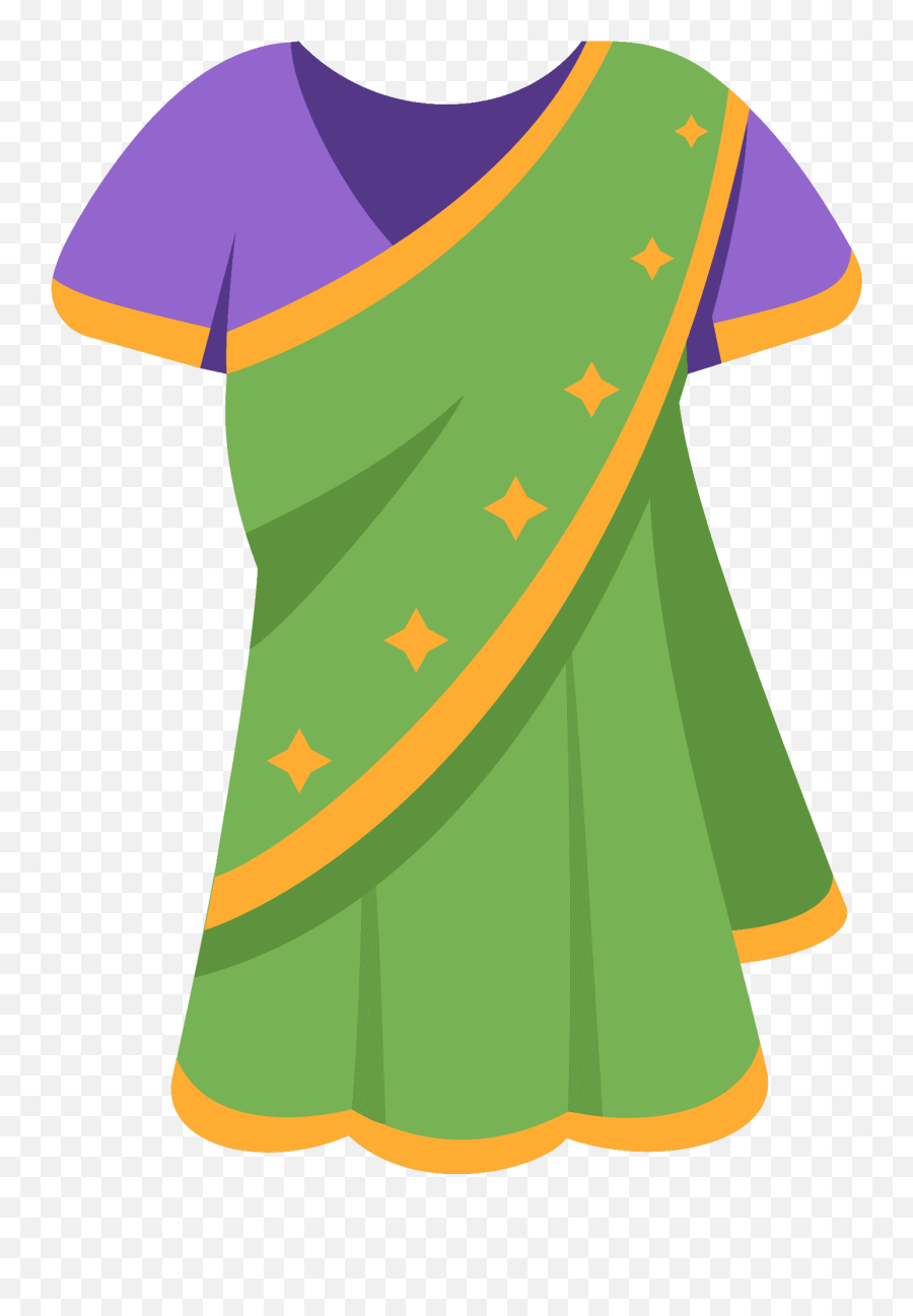 Sari Emoji Clipart - Pakaian Clip Art Sari,Clothes Emojis