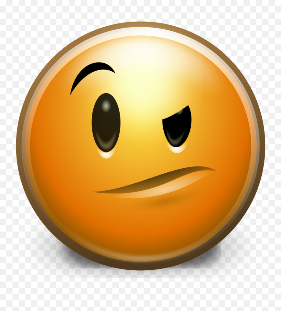 Download Hd File - Gnome3smirk Svg Uncertain Face Uncertain Smiley Face Emoji,Bear Smirk Emoticon