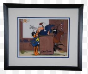 Chuck Jones Signed Animation Cel Approach The Bench Looney Tunes Warner Bros Coa - Poster Frame Emoji,Elmer Fudd Emoticon For Facebook