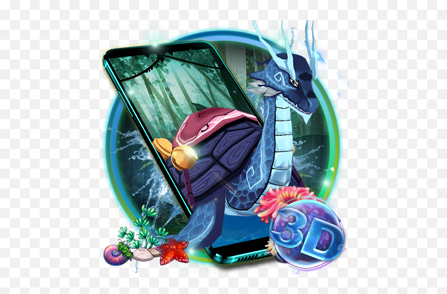 Cool Dragon Turtle 3d Theme - Dragon Emoji,3d Animated Emojis For Android