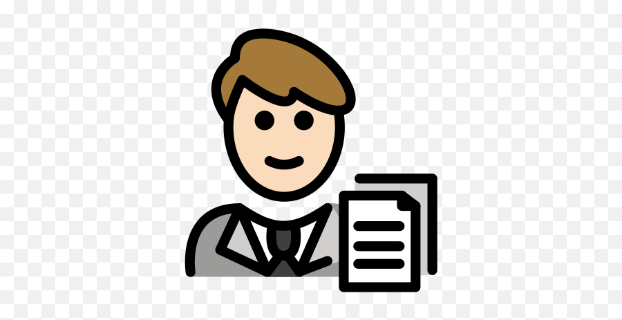 Office Worker Man With Light Skin Tone - Clip Art Office Worker Icon Emoji,Guy From The Office Making Wooden Emoticons