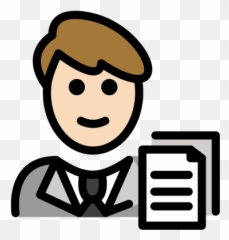 Office Worker Man With Light Skin Tone - Clip Art Office Worker Icon Emoji,Guy From The Office Making Wooden Emoticons