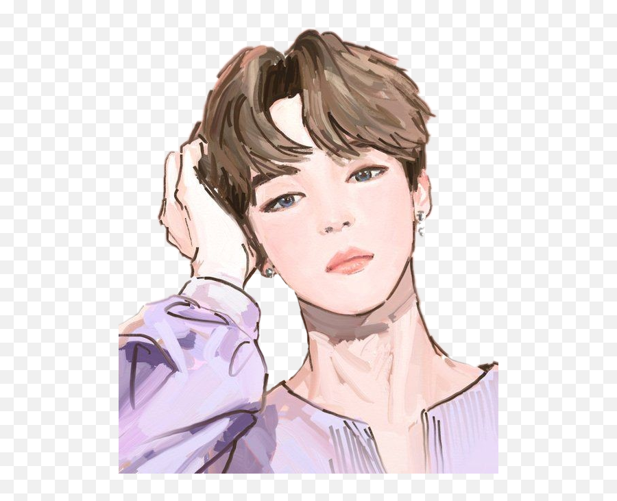 Kpop Bts Jimin Art Fanart Jiminart Sticker By Edits - Suga And Jimin Anime Emoji,Jimin Bts Emojis