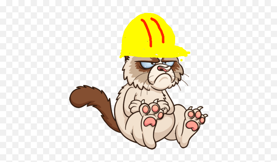 Sogee Miner Aka Recreation Of Doge - Grumpy Cat In A Hard Hat Emoji,Grumpy Cat Emoji
