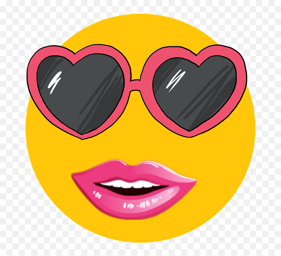 Emoji Emotions Face - Sunglasses,Lips Emoji
