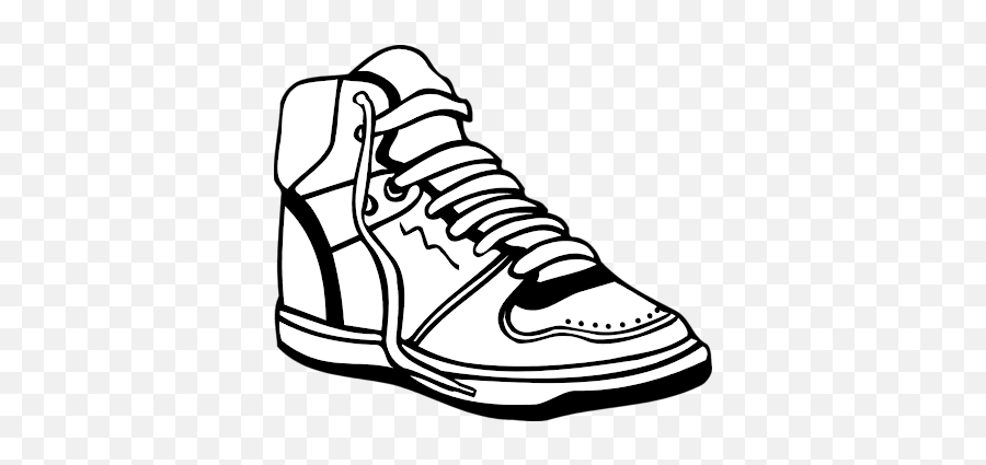 Sneaker Tennis Shoes Clipart Black And - Shoe Clipart Black And White Png Emoji,Emoji Tennis Shoes