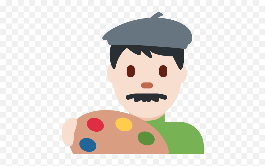 Man Artist Emoji With Light Skin Tone - Artist Emoji Png,Artist Emoji