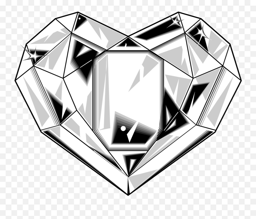 Diamond Heart Clipart - Diamond Heart Design Transparent Emoji,Diamond Shape Emoji