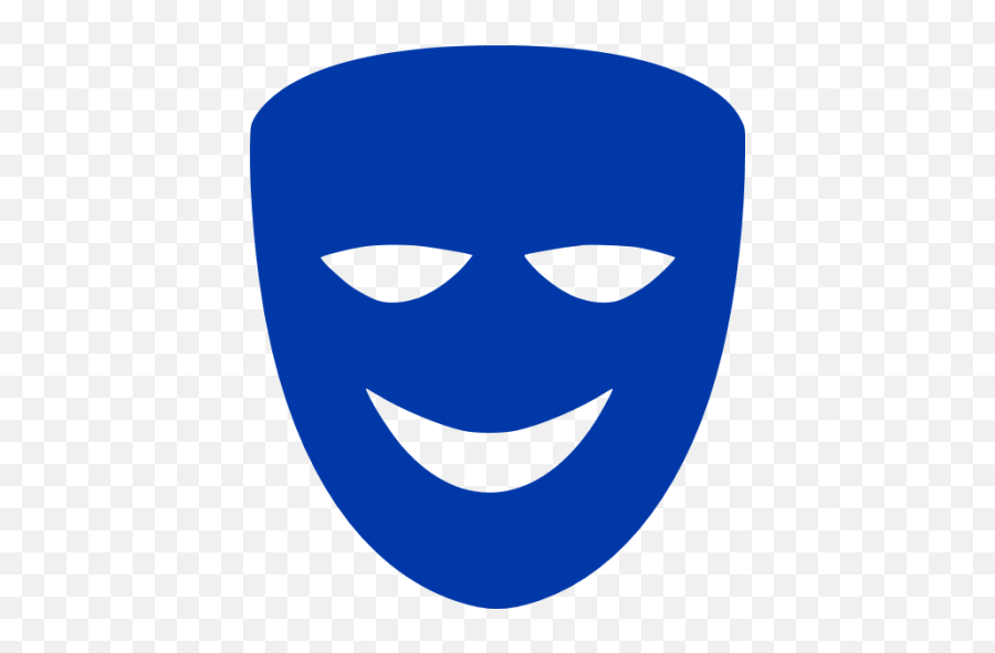 Royal Azure Blue Comedy Mask Icon - Comedy Mask Png Emoji,Comedy Tragedy Emoticons